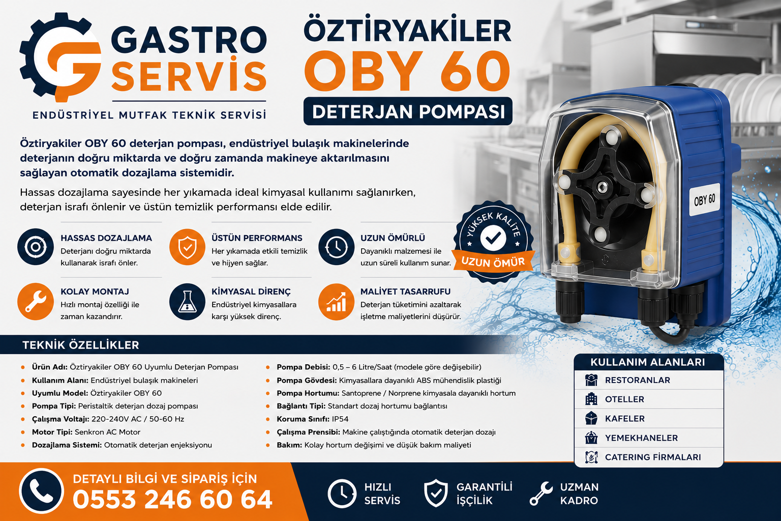 Öztiryakiler OBY 60 Uyumlu Deterjan Dozaj Pompası