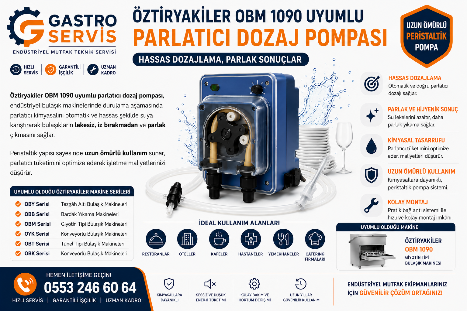 Öztiryakiler OBM 1090 Uyumlu Parlatıcı Dozaj Pompası