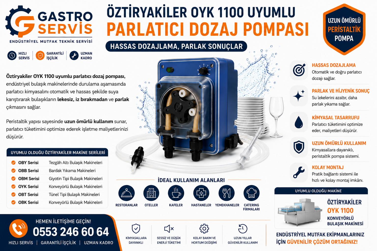 Öztiryakiler OYK 1100 Uyumlu Parlatıcı Dozaj Pompası