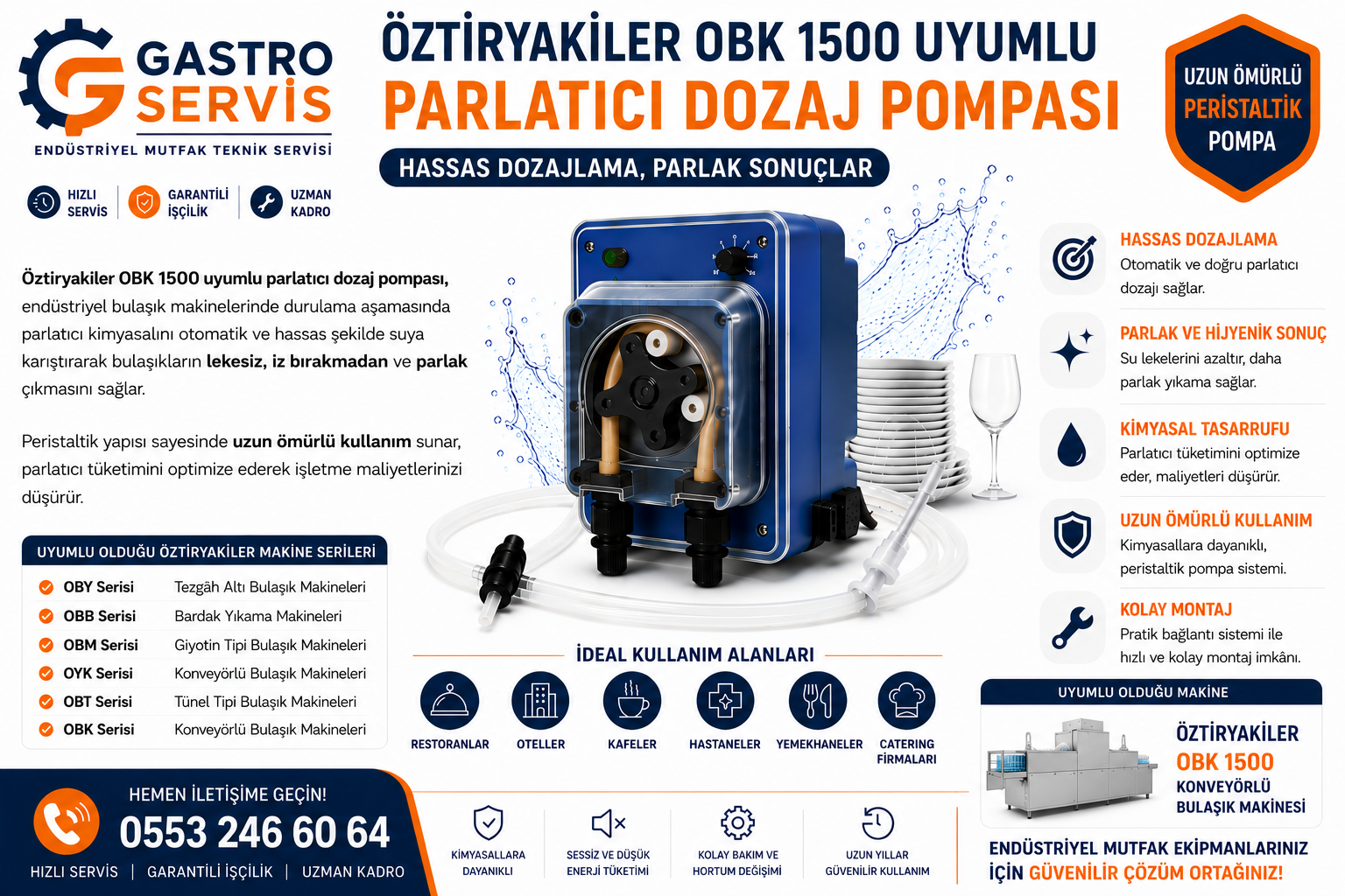 Öztiryakiler OBK 1500 Uyumlu Parlatıcı Dozaj Pompası