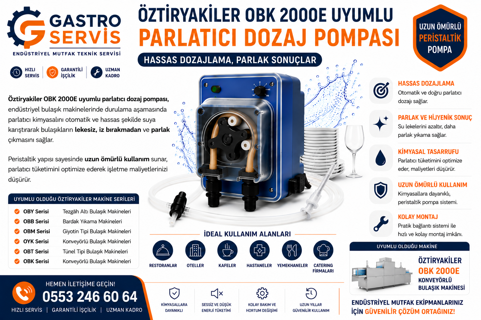 Öztiryakiler OBK 2000E Uyumlu Parlatıcı Dozaj Pompası