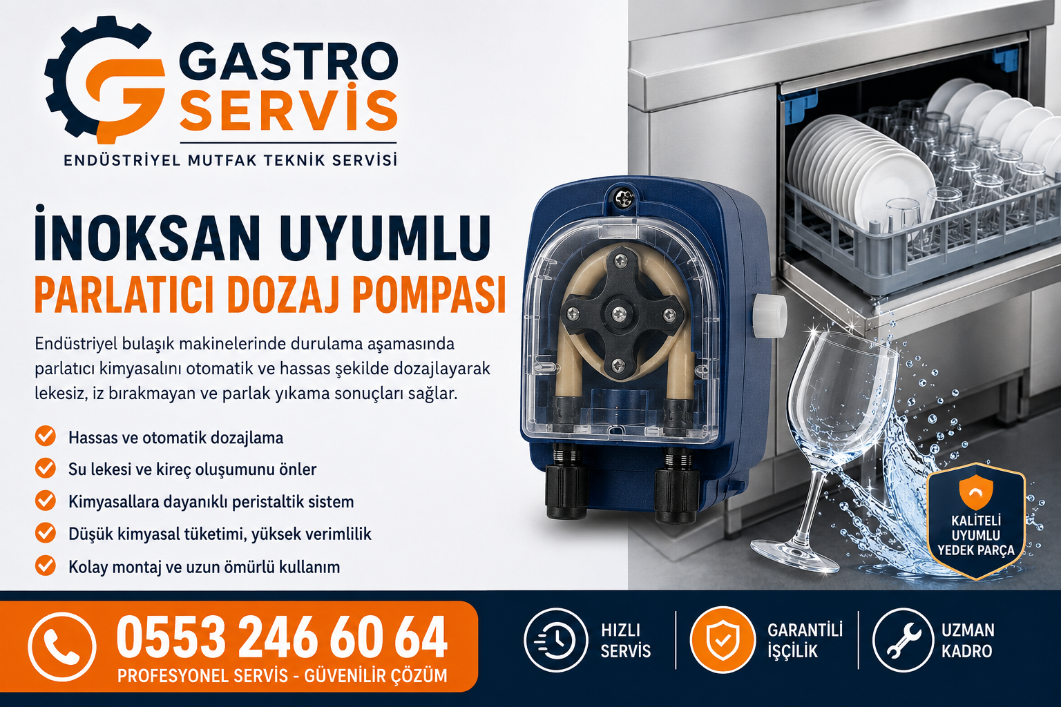 İnoksan Uyumlu Parlatıcı Dozaj Pompası