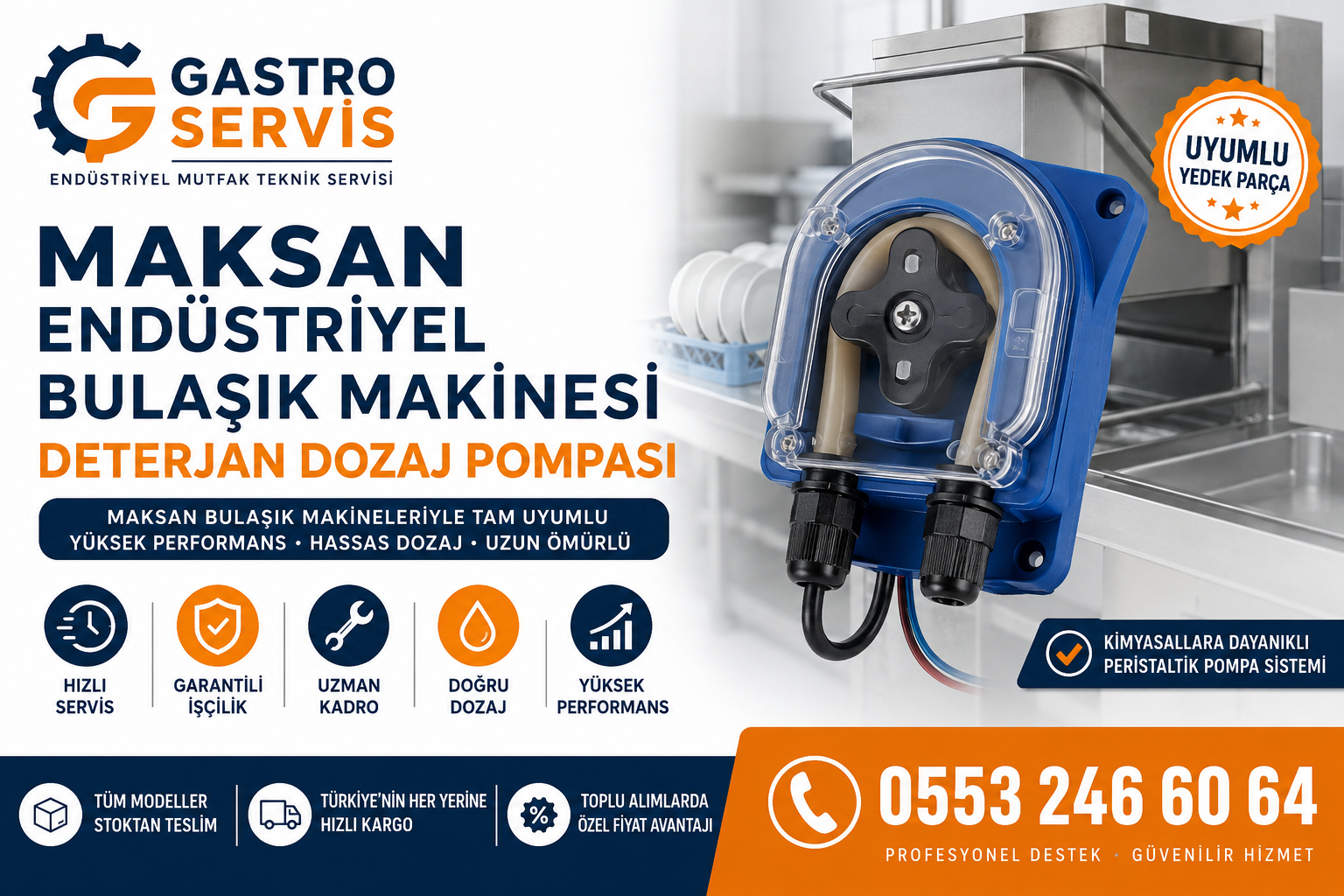 Maksan Endüstriyel Bulaşık Makinesi Deterjan Dozaj Pompası