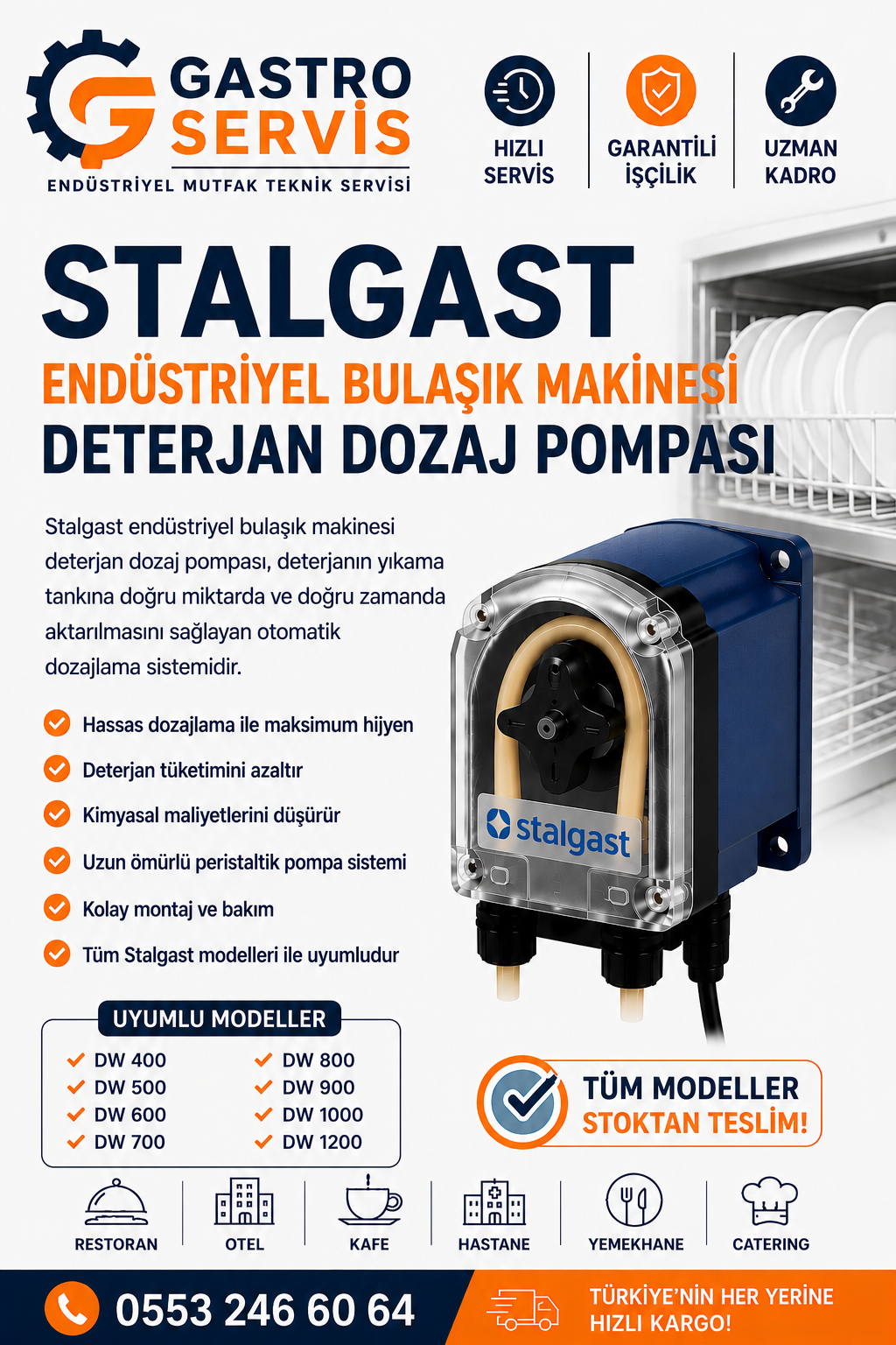 Stalgast Endüstriyel Bulaşık Makinesi Deterjan Dozaj Pompası