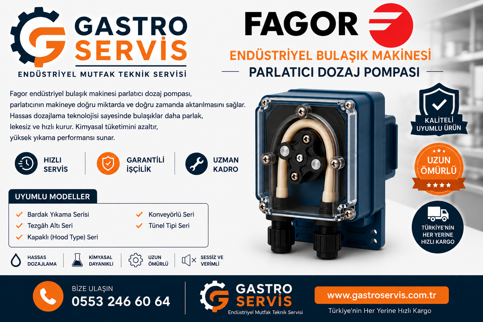 Fagor Endüstriyel Bulaşık Makinesi Parlatıcı Dozaj Pompası