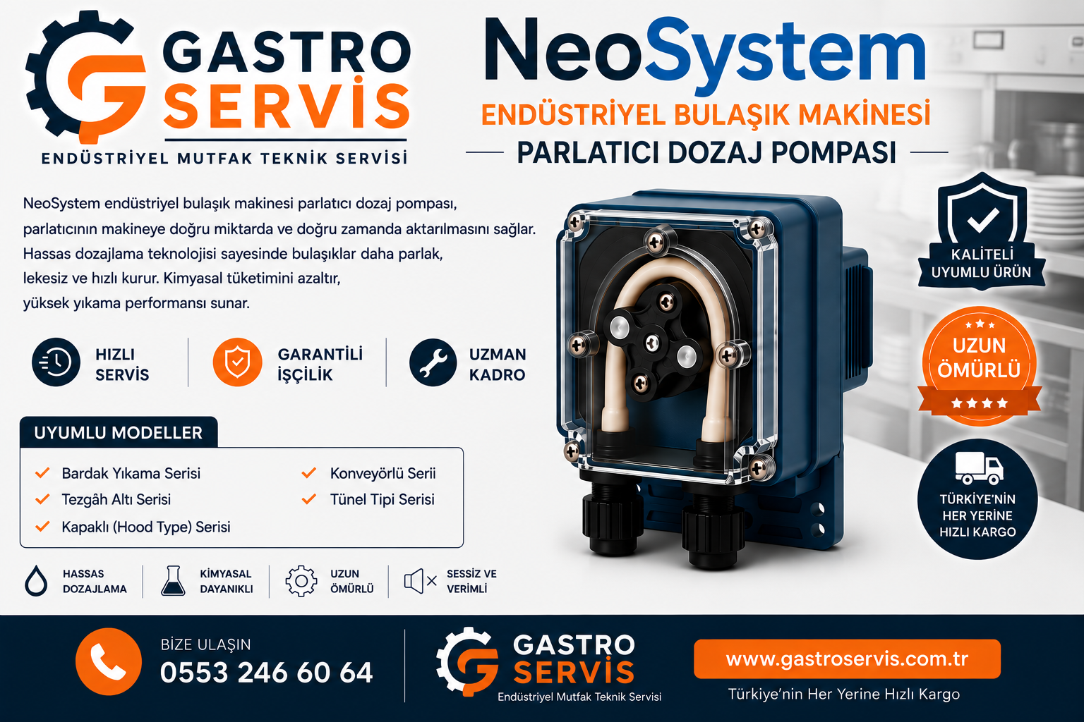 NeoSystem Endüstriyel Bulaşık Makinesi Parlatıcı Dozaj Pompası