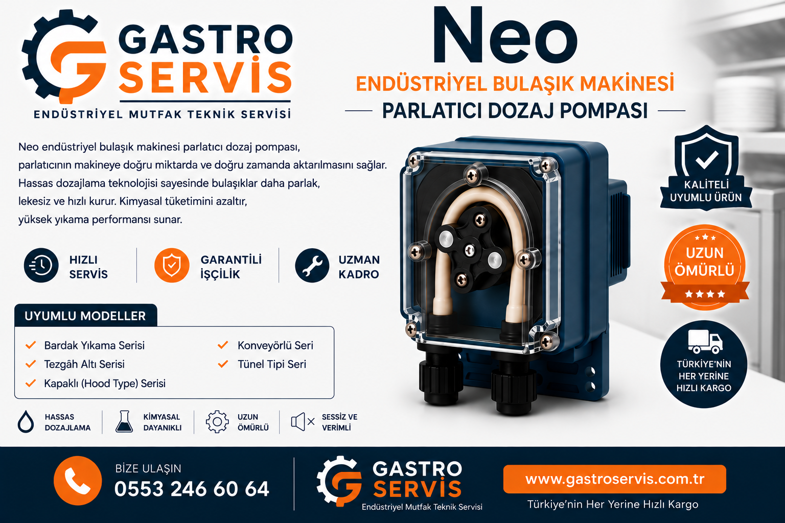 Neo Endüstriyel Bulaşık Makinesi Parlatıcı Dozaj Pompası