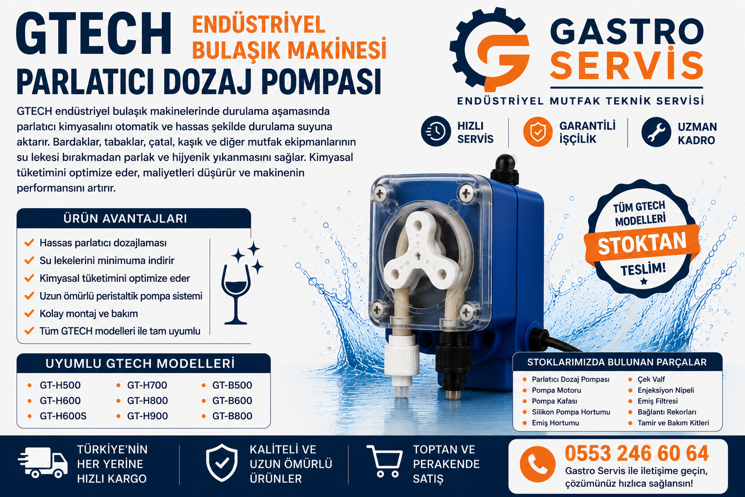 GTECH Endüstriyel Bulaşık Makinesi Parlatıcı Dozaj Pompası