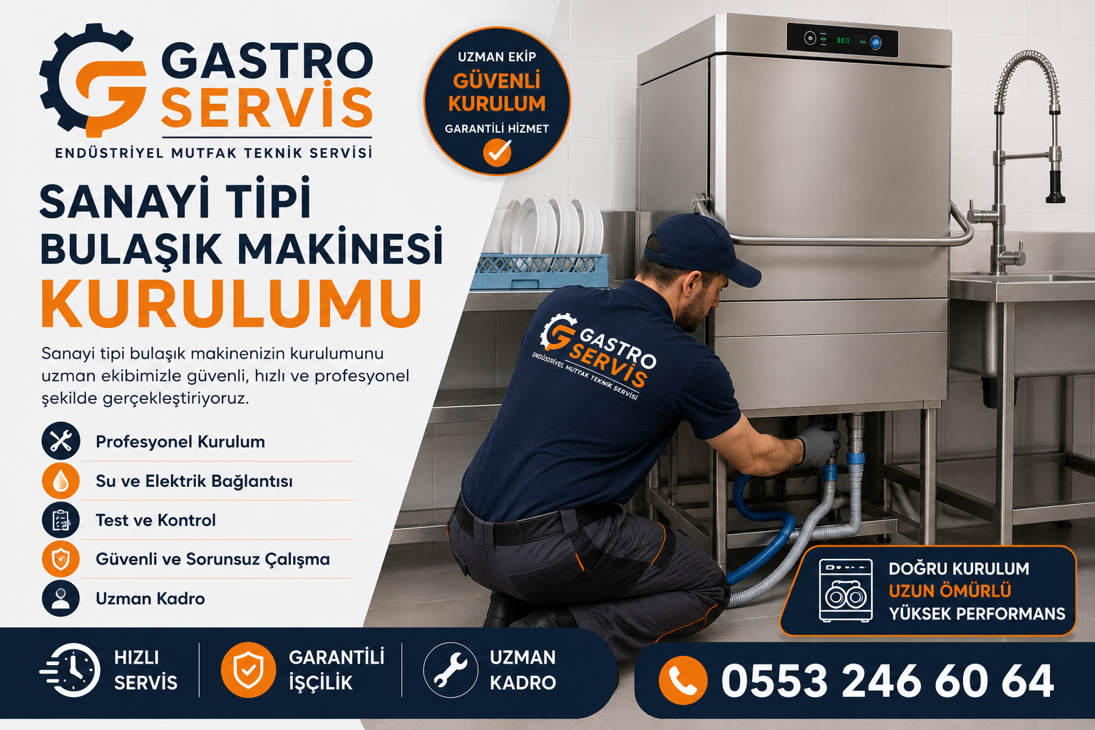 Sanayi Tipi Bulaşık Makinesi Kurulumu – 0553 246 60 64