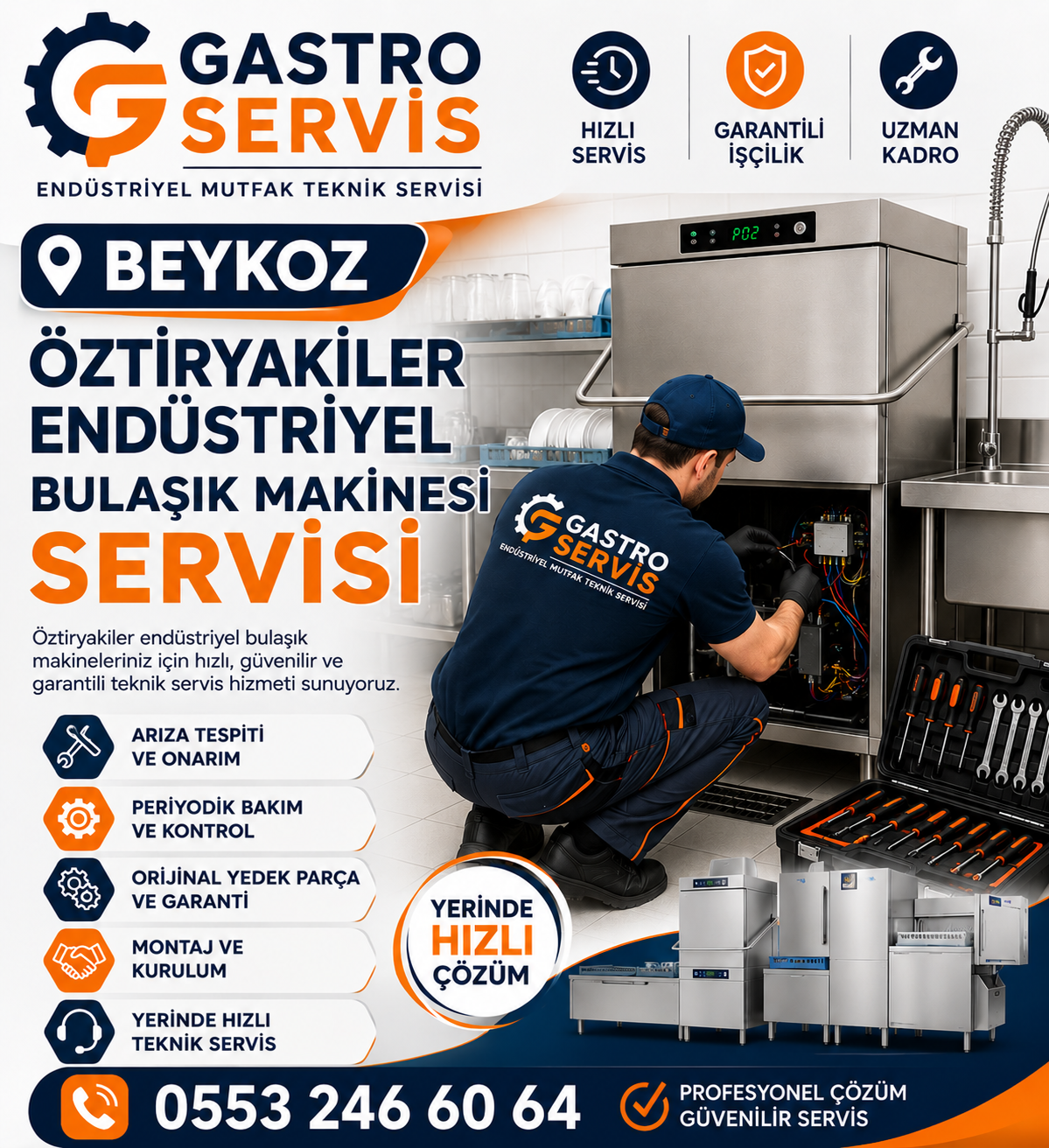 Beykoz Öztiryakiler Endüstriyel Bulaşık Makinesi Servisi | 0553 246 60 64
