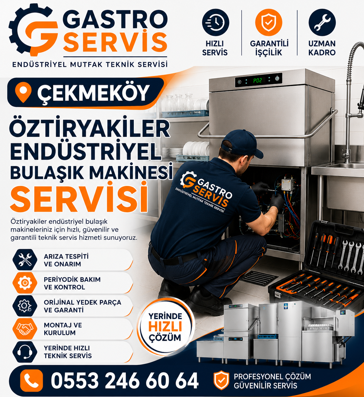 Çekmeköy Öztiryakiler Endüstriyel Bulaşık Makinesi Servisi | 0553 246 60 64