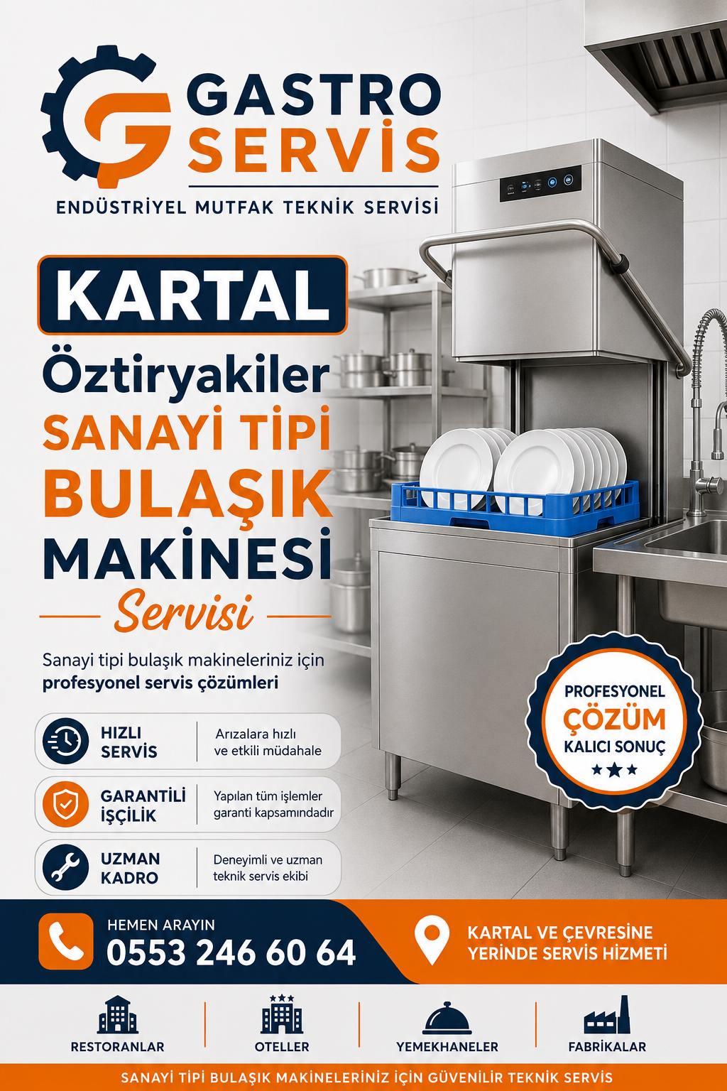 Kartal Öztiryakiler Sanayi Tipi Bulaşık Makinesi Servisi | 0553 246 60 64