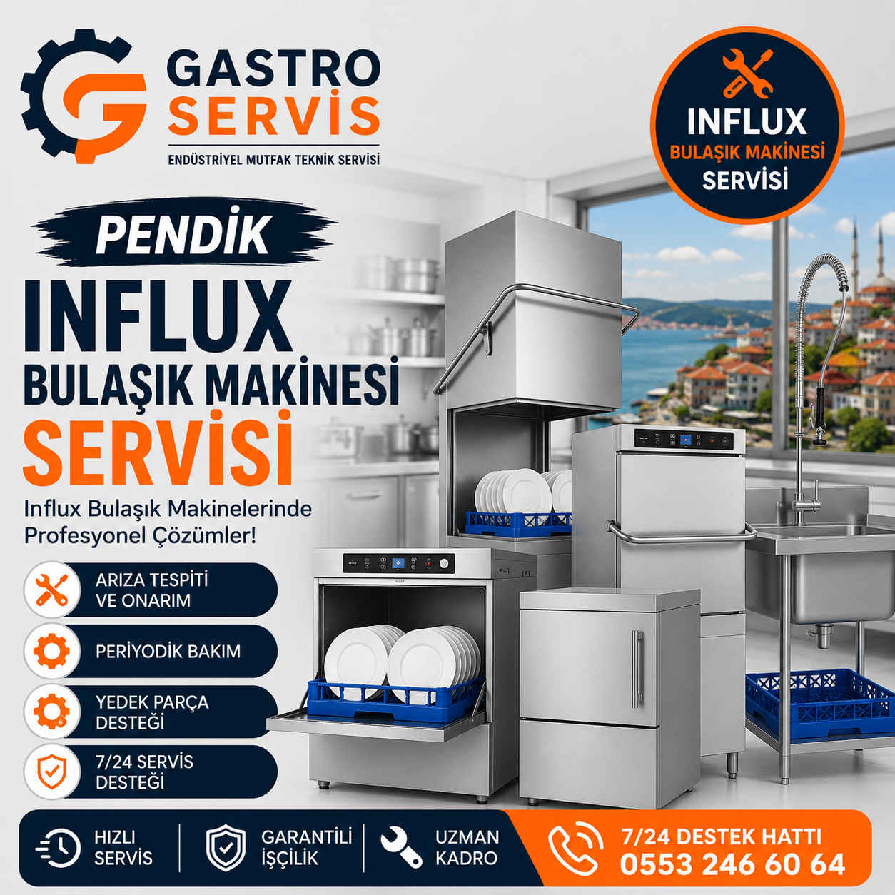Pendik İnflux Bulaşık Makinesi Servisi - 0553 246 60 64
