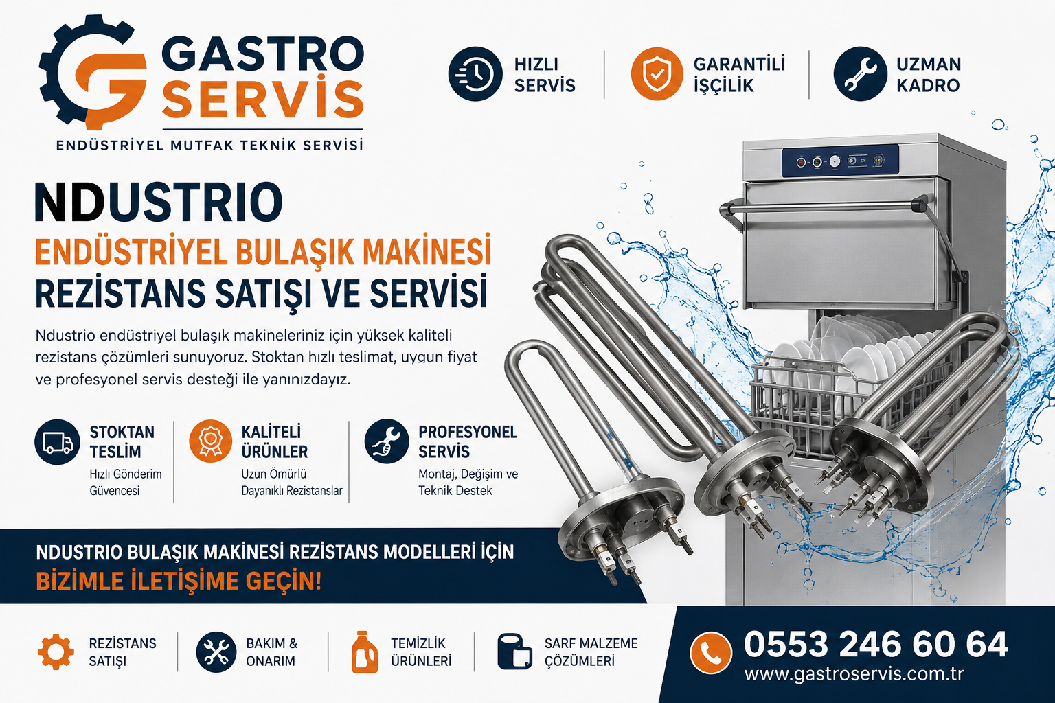 Ndustrio Endüstriyel Bulaşık Makinesi Rezistans