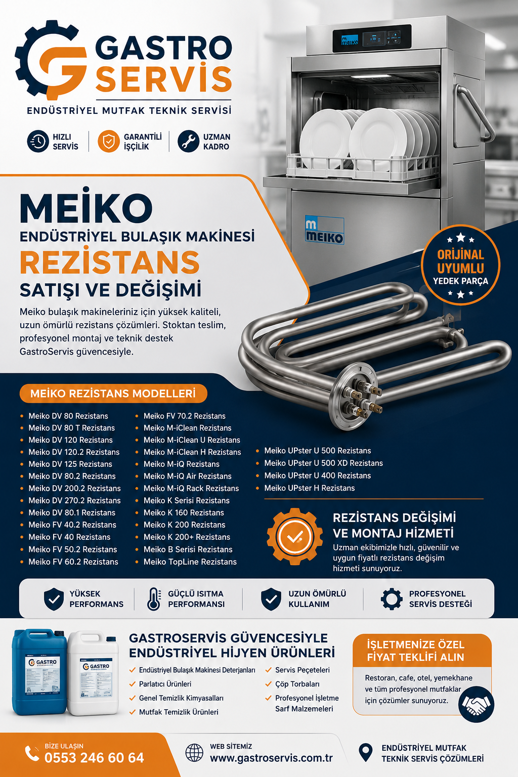 Meiko Endüstriyel Bulaşık Makinesi Rezistansı