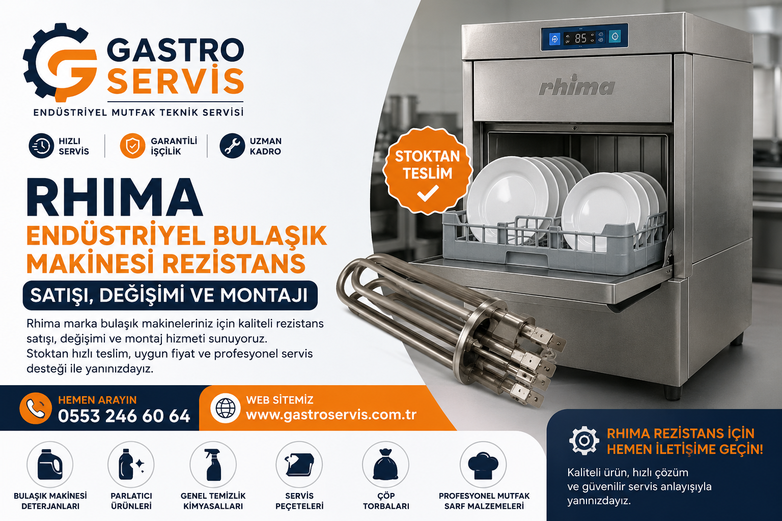 Rhima Endüstriyel Bulaşık Makinesi Rezistansı