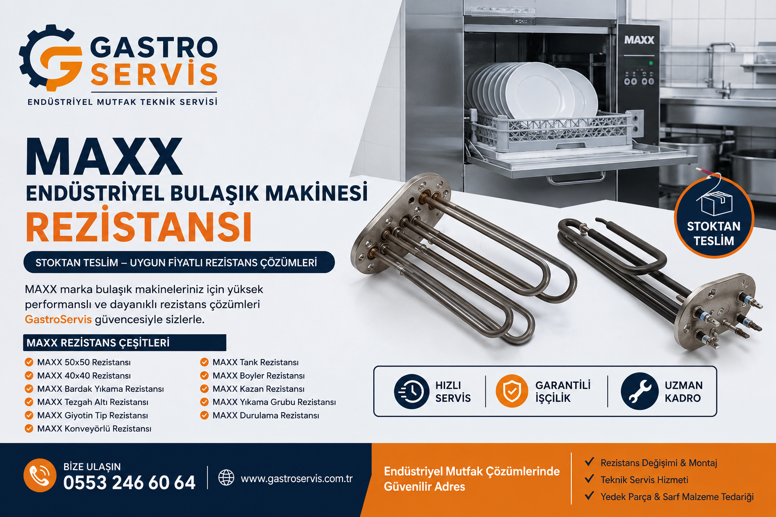 MAXX Endüstriyel Bulaşık Makinesi Rezistansı