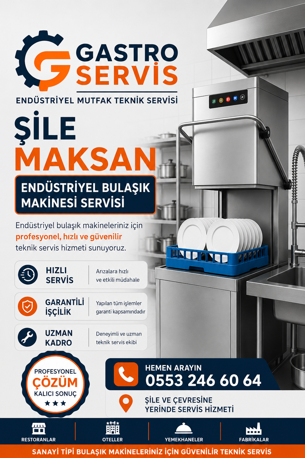 Şile Maksan Endüstriyel Bulaşık Makinesi Servisi - 0553 246 60 64